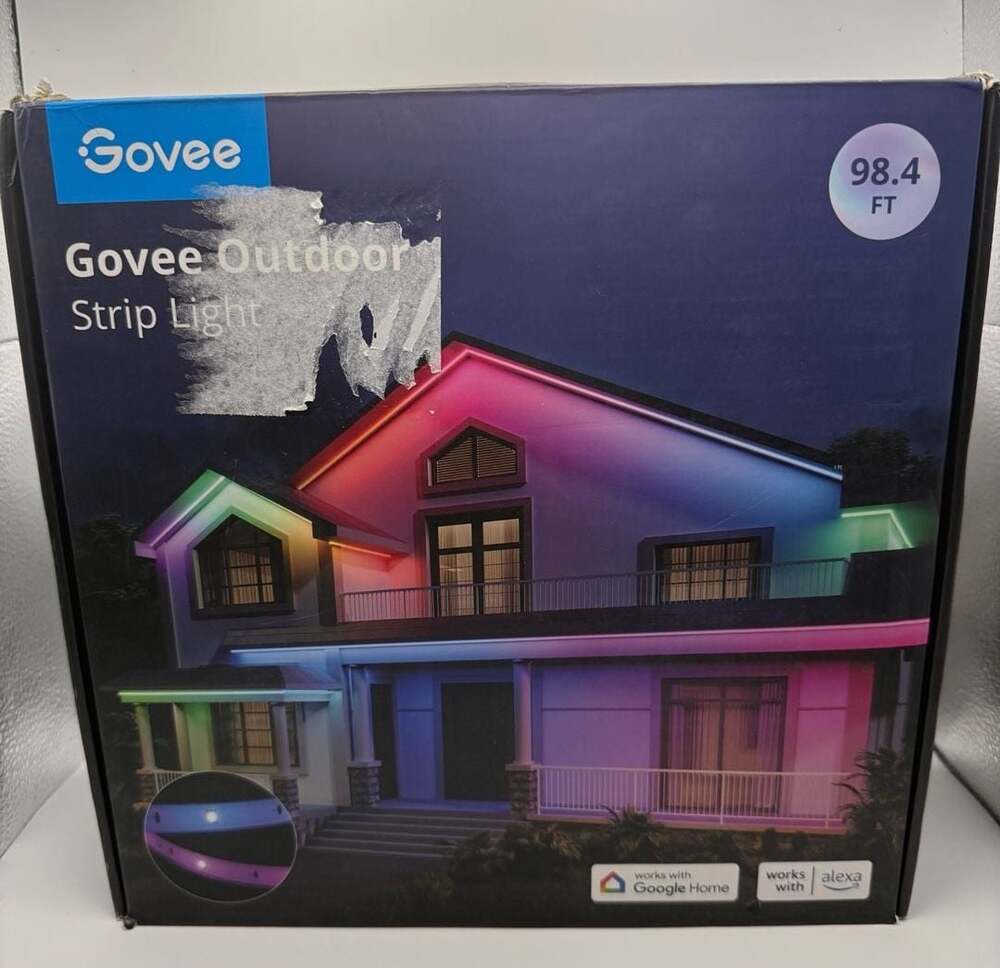 Govee Outdoor LED Strip Lights, 98.4ft Smart Outdoor Lights Work with Alexa and